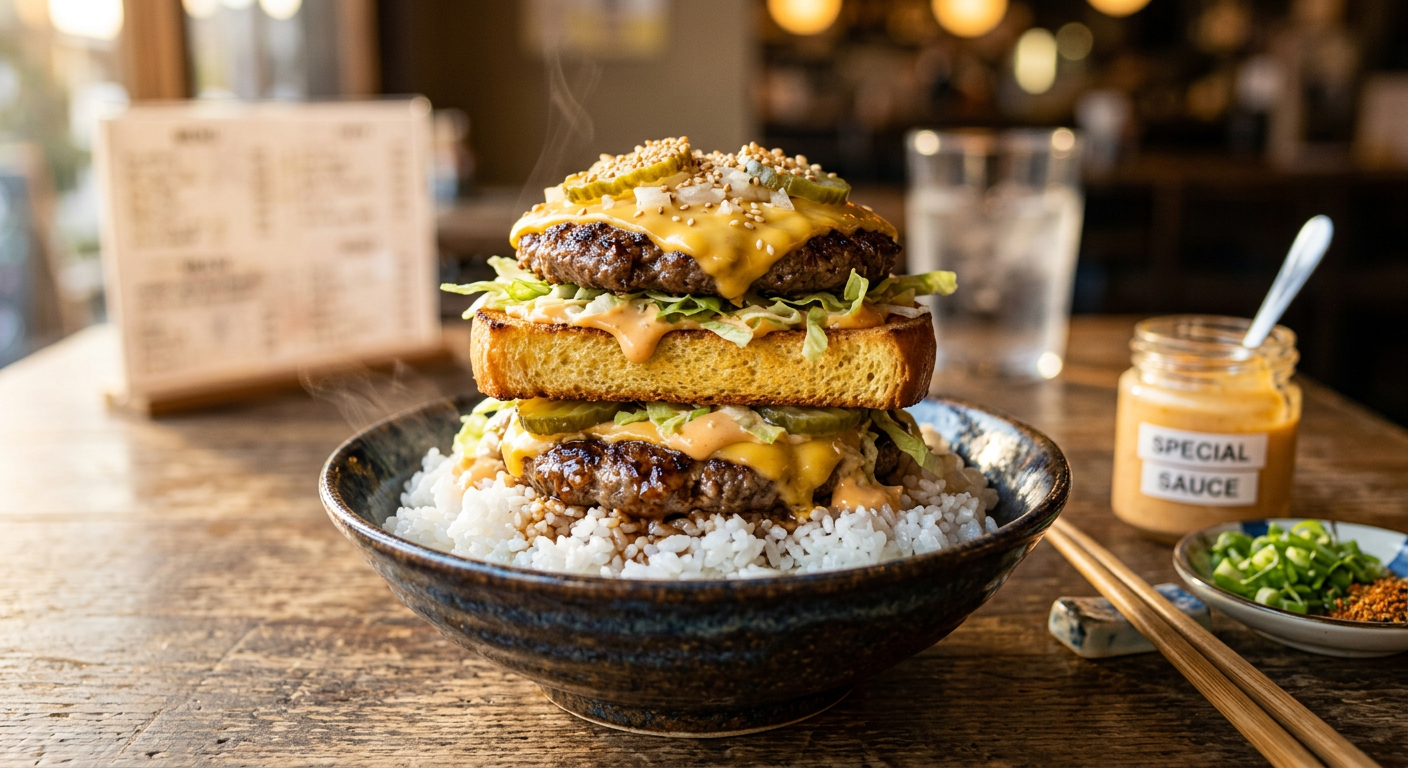 ミニビッグマック丼 〜コンビニ食材で作る禁断の二層盛り〜