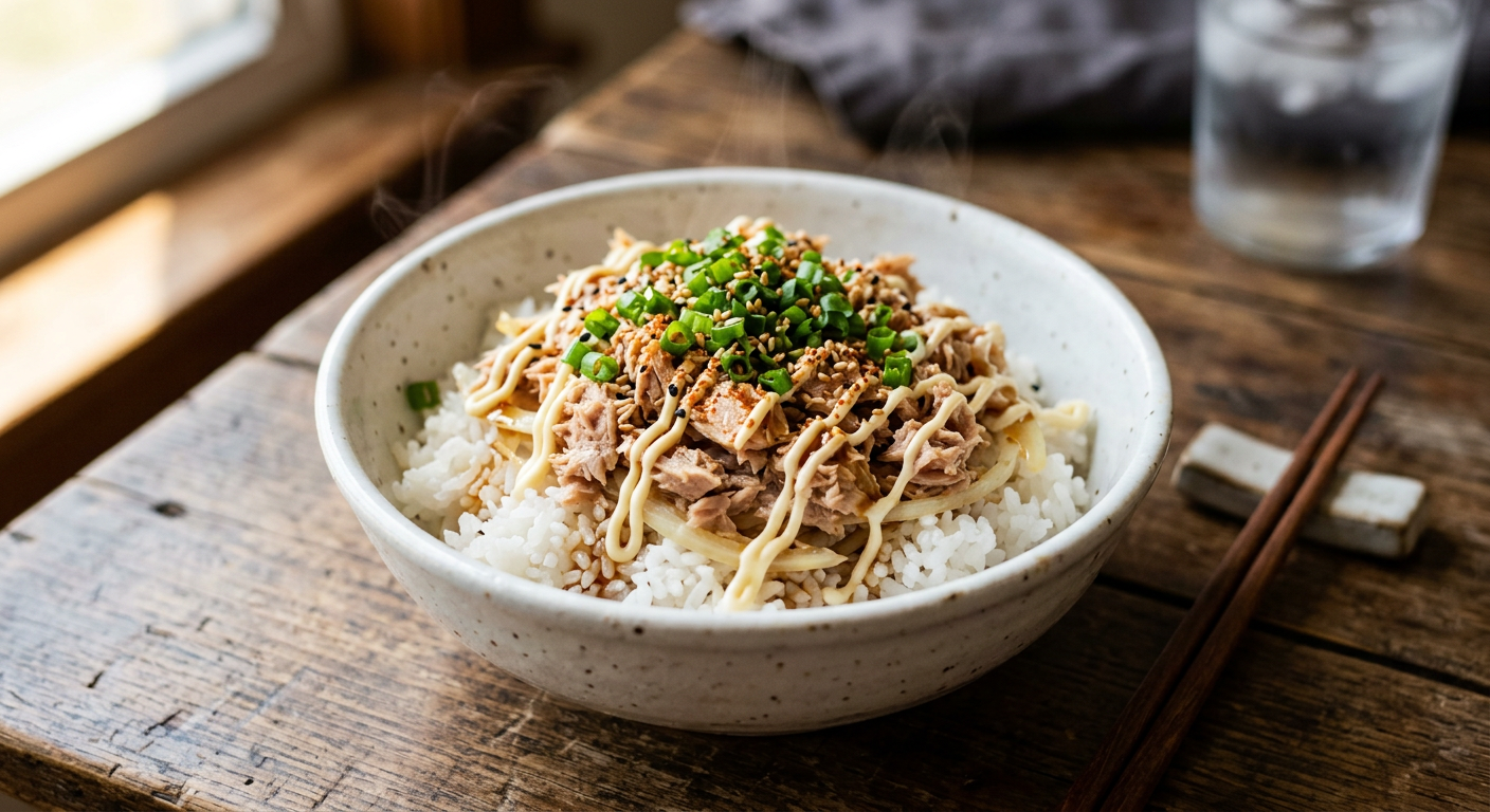 ツナ缶で作る爆速マグロ丼〜コンビニ食材だけで完成〜