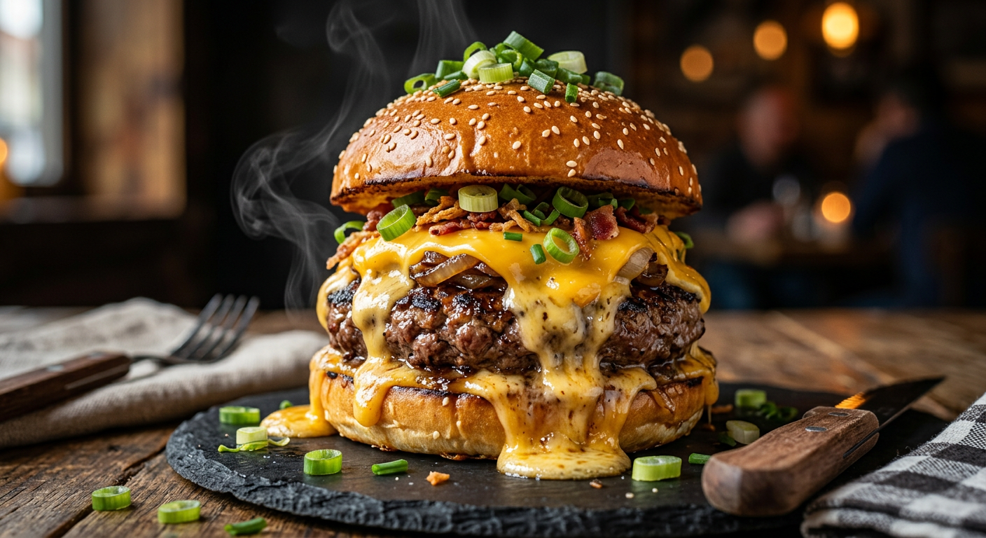 チーズ爆盛りチョップドバーガー〜青ねぎの魔法〜