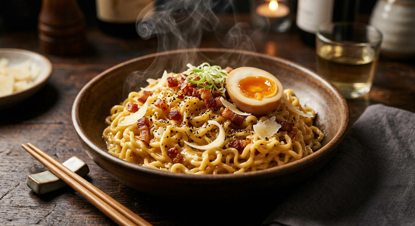 ラーメンカルボナーラ〜本家イタリアンとの禁断の融合〜