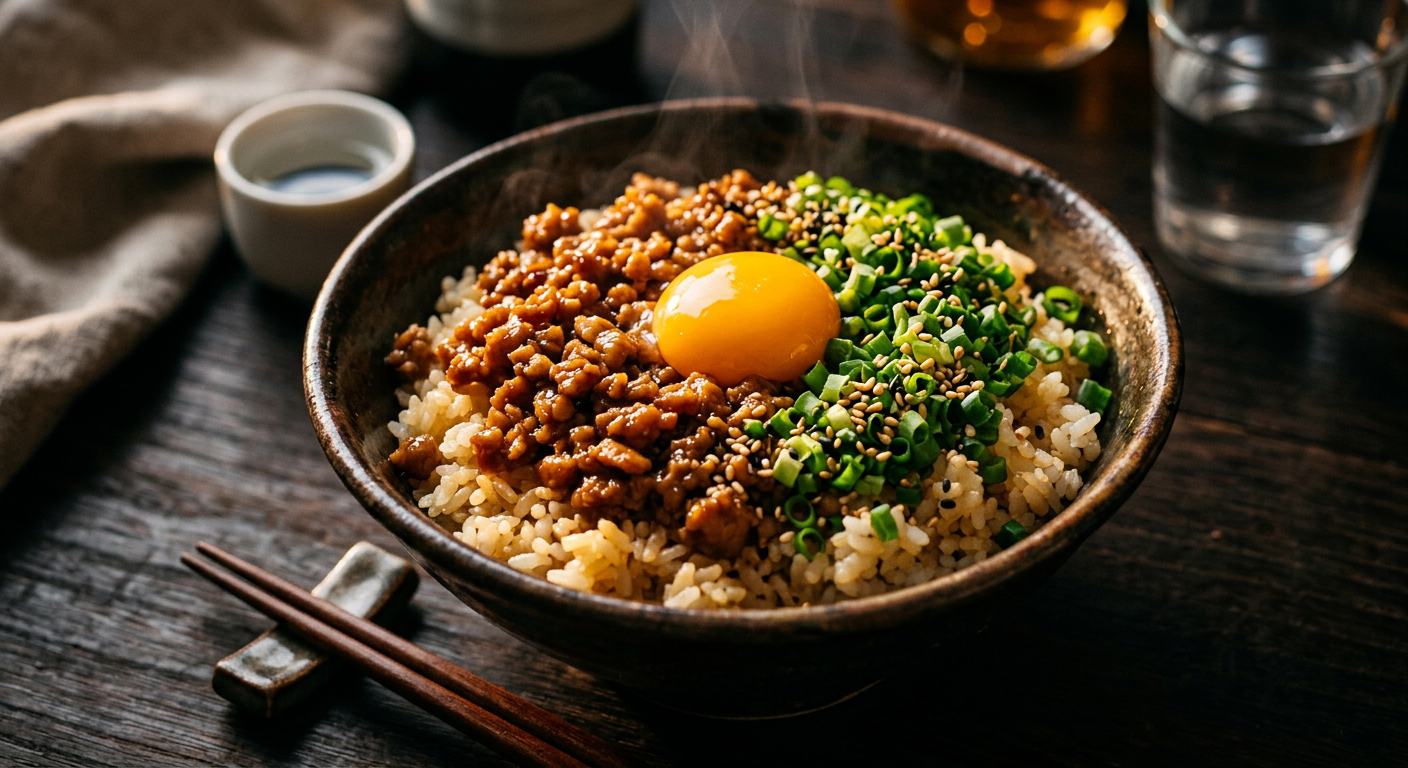 コンビニ食材で作る広東風そぼろ丼～深夜の背徳飯～